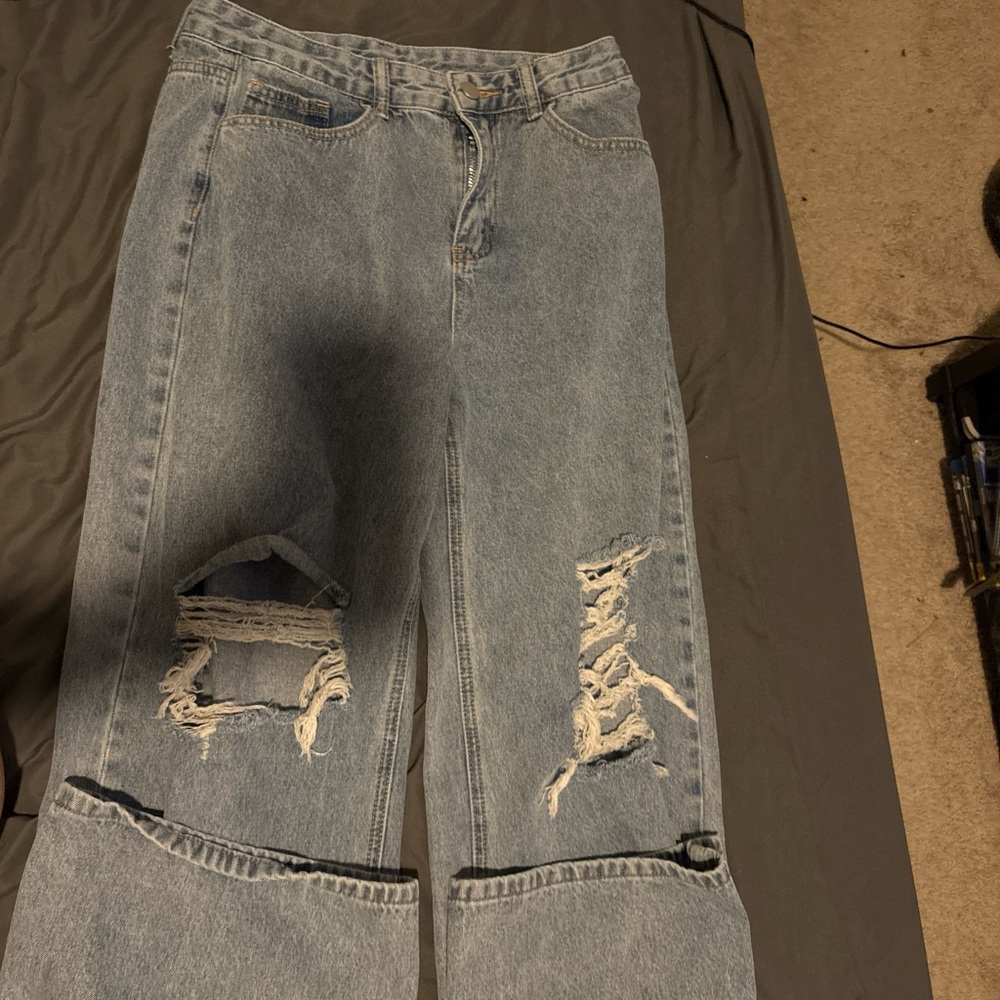 Distressed Blue Women's Jeans